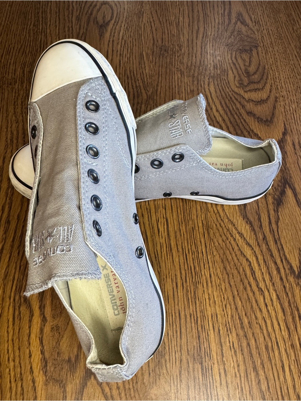 Converse x John Varvatos Slip-On Canvas Sneakers in Light Gray